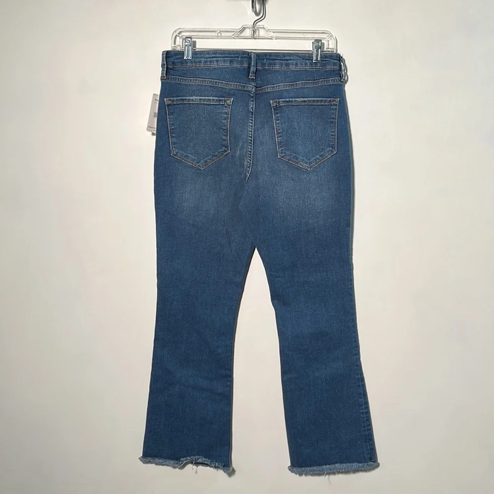 FREE PEOPLE NWT Boho High Waist Fringe Hem Cropped Straight Leg Cotton Jean 31
